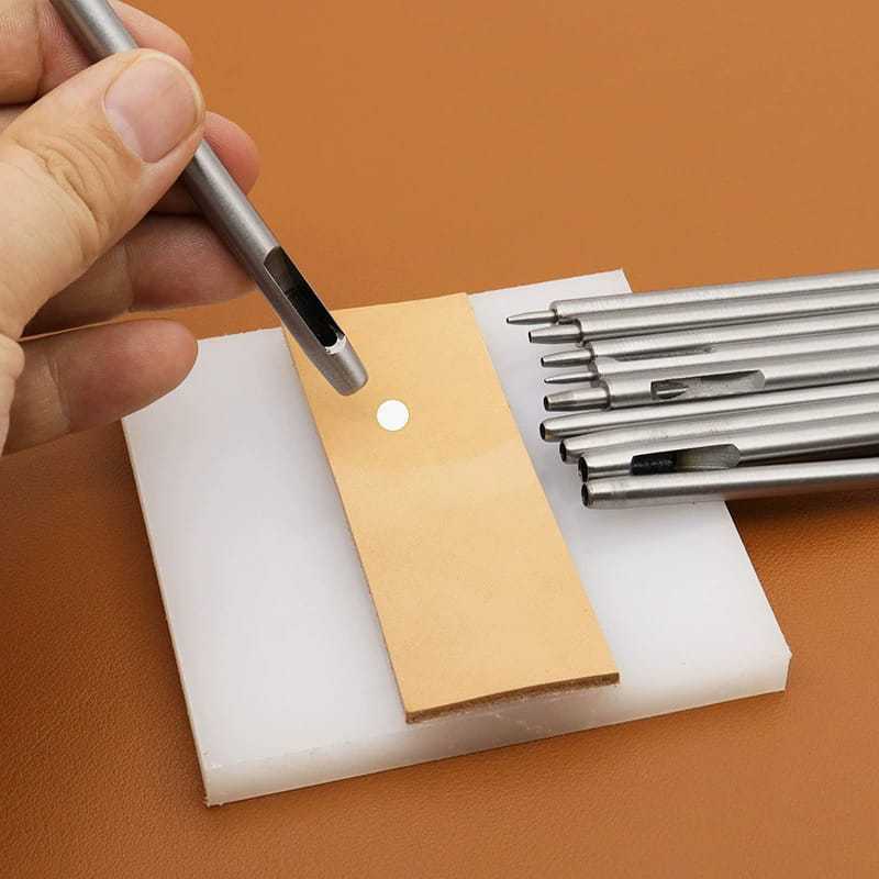 Leatherwork Hole Punch - Zestaw dziurkaczy do skórzanych pasków, okrągłe